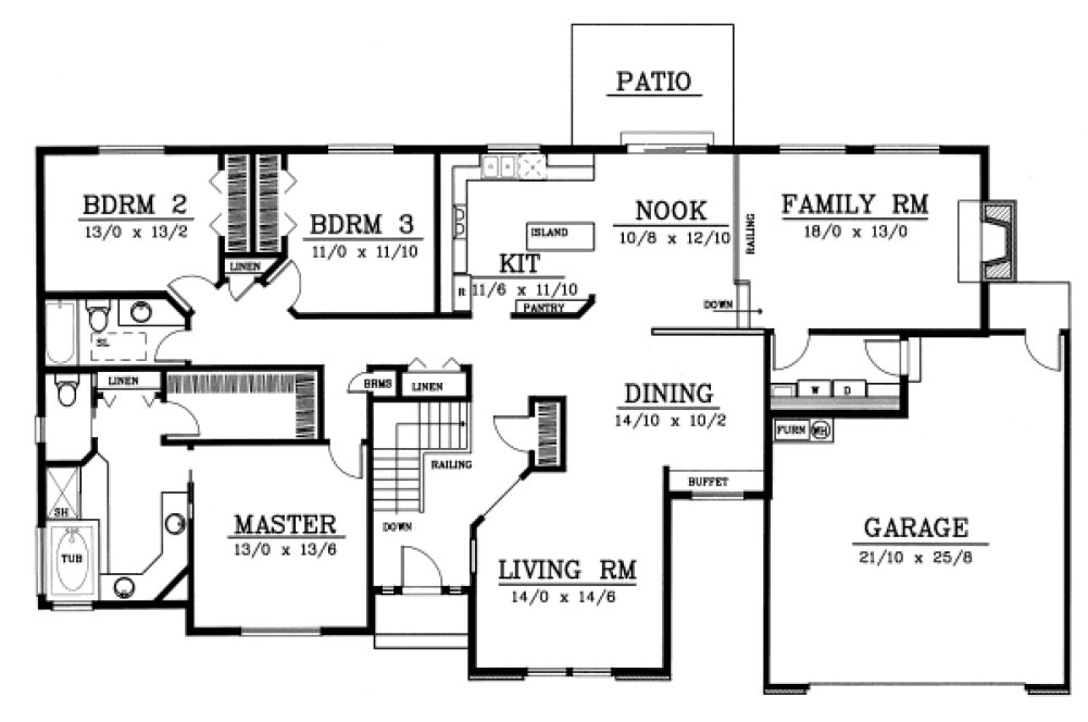 Main Floor Plan for House Plan #231011