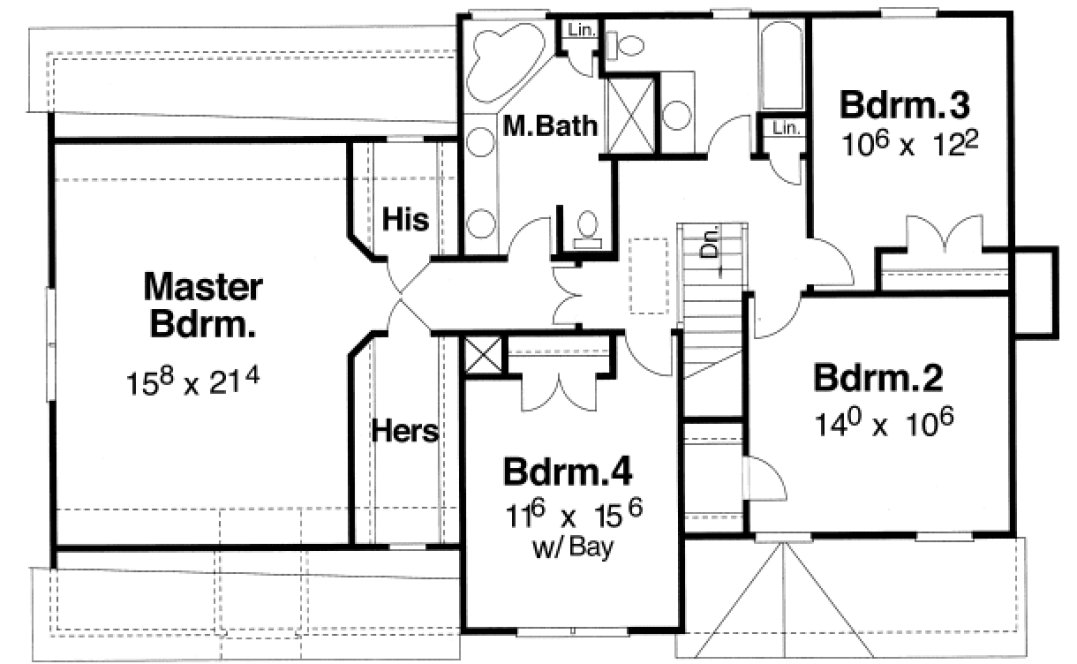 Second Floor Plan for House Plan #125732