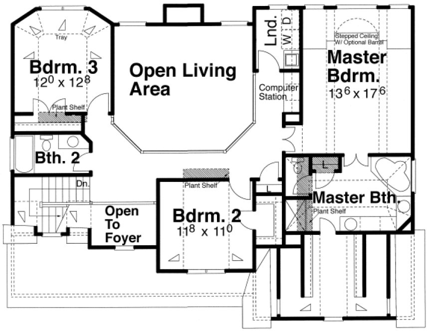Second Floor Plan for House Plan #123842