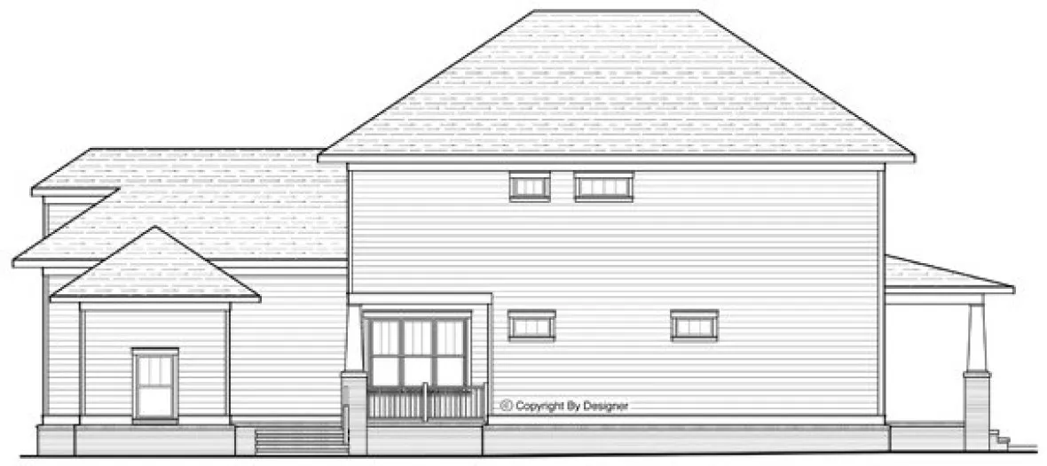 Left Elevation for House Plan #121352