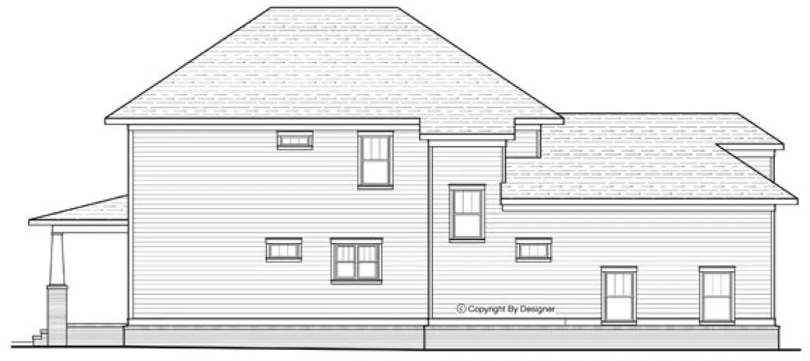 Right Elevation for House Plan #121352