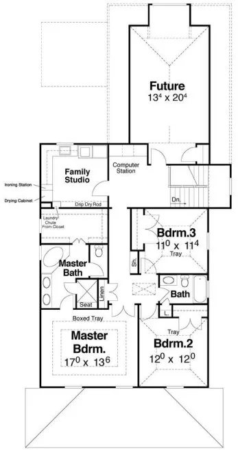 Second Floor Plan for House Plan #121352