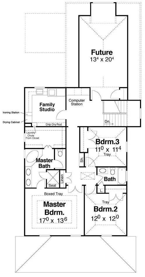 Second Floor Plan for House Plan #121352