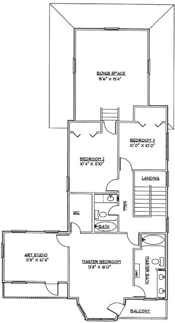Second Floor Plan for House Plan #250222