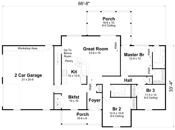 Main Floor Plan for House Plan #254007