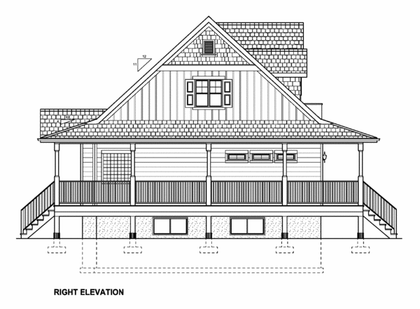 Right Elevation for House Plan #195018