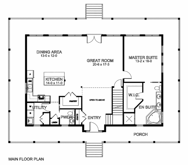 Main Floor Plan for House Plan #195018