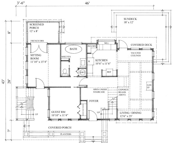Main Floor Plan for House Plan #263291