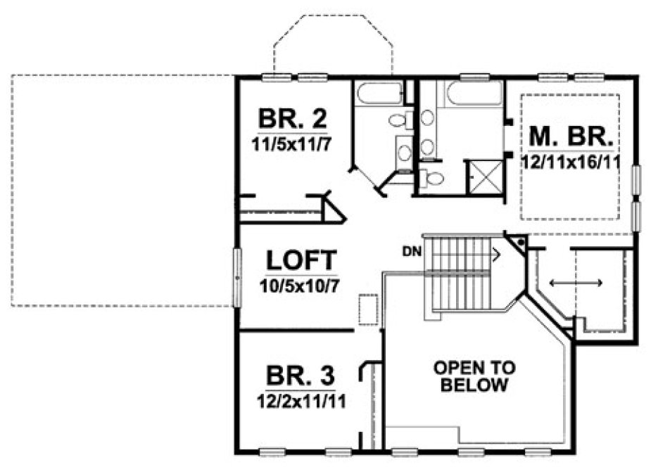Second Floor Plan for House Plan #296001