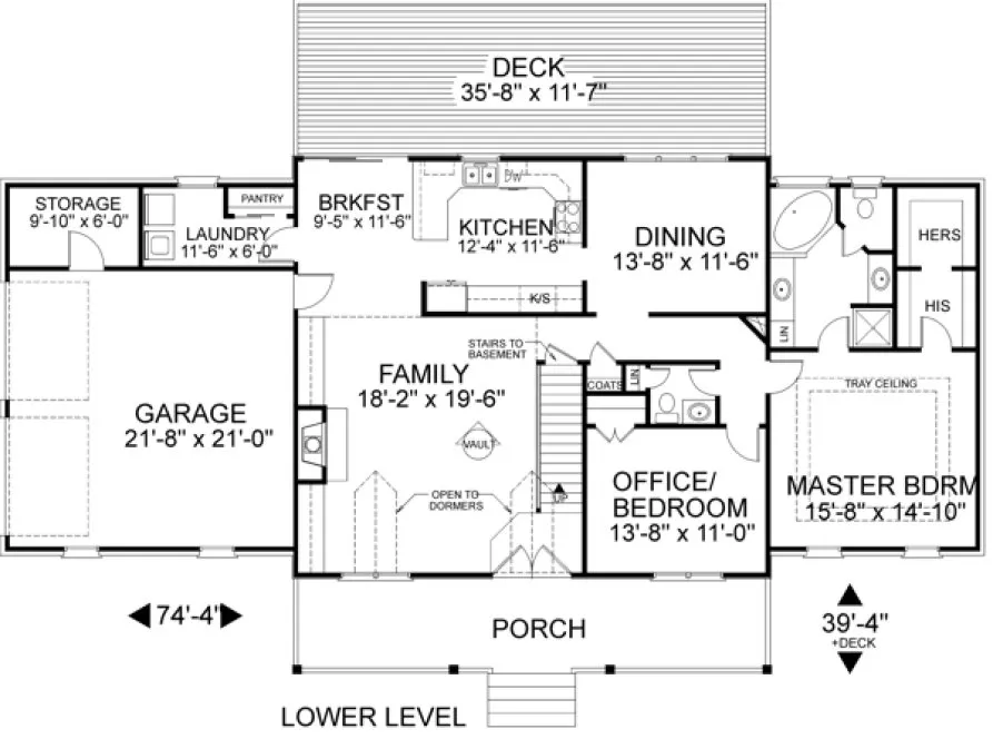 Main Floor Plan for House Plan #277132