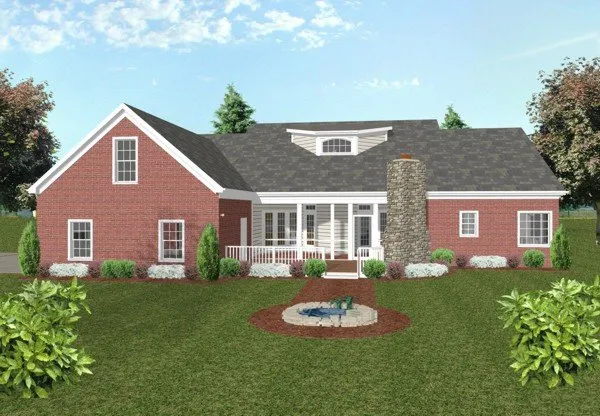Rear Elevation for House Plan #274191