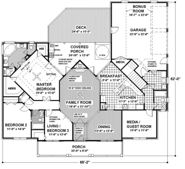 Main Floor Plan for House Plan #274191