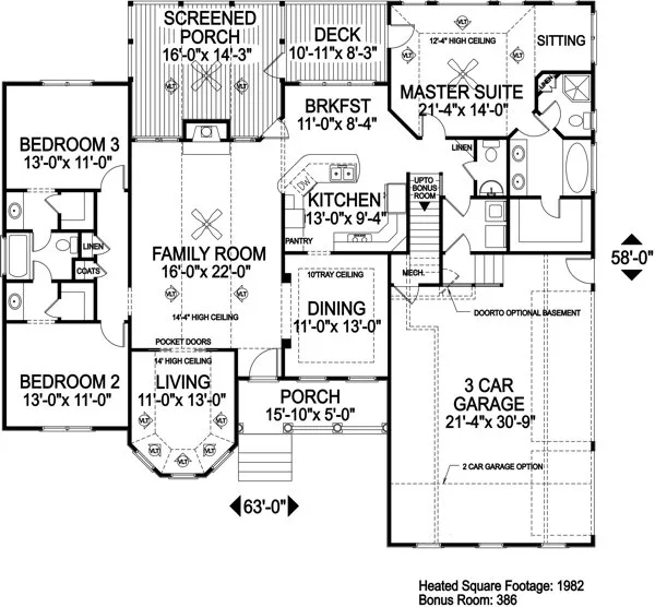 Main Floor Plan for House Plan #273191