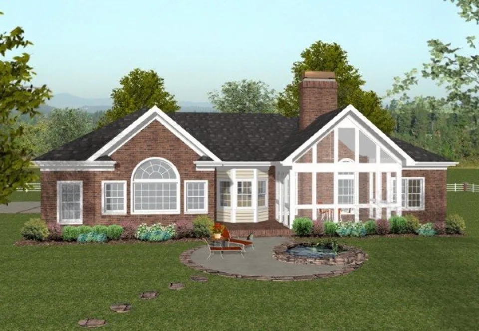 Rear Elevation for House Plan #271191
