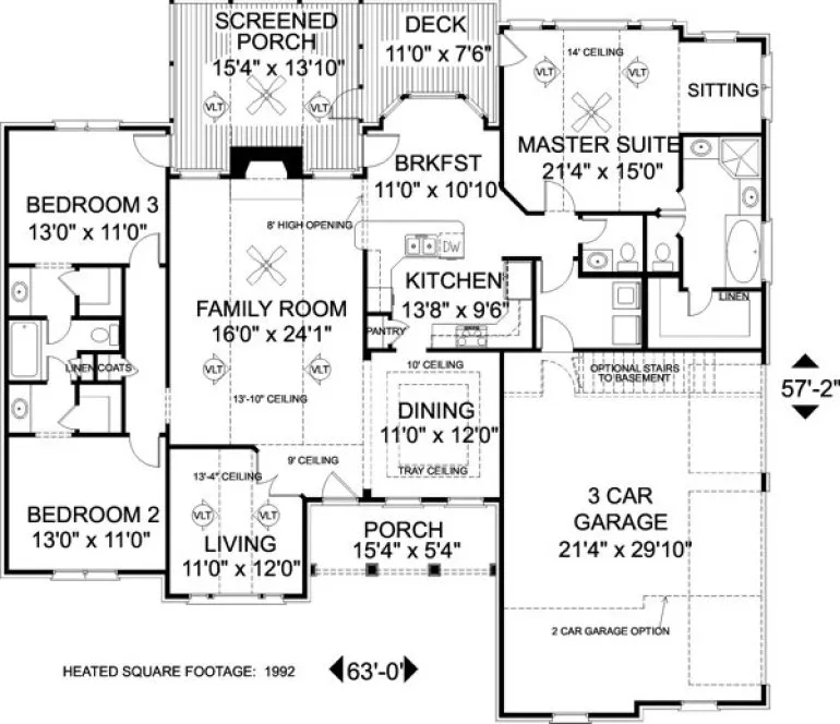 Main Floor Plan for House Plan #271191