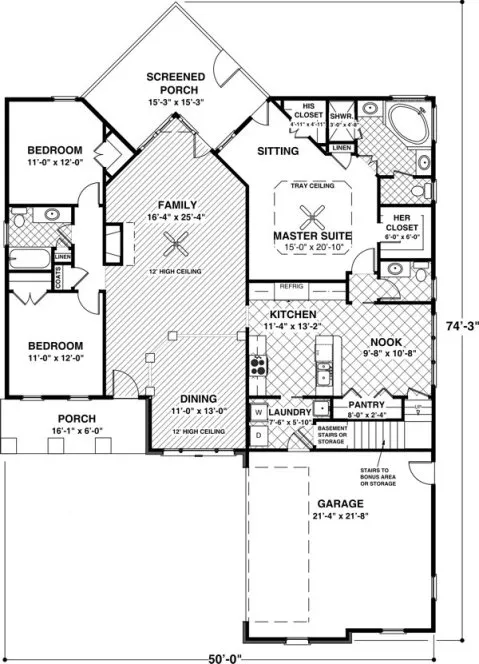 Main Floor Plan for House Plan #279181