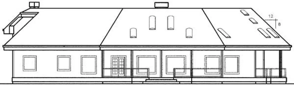 Rear Elevation for House Plan #165143