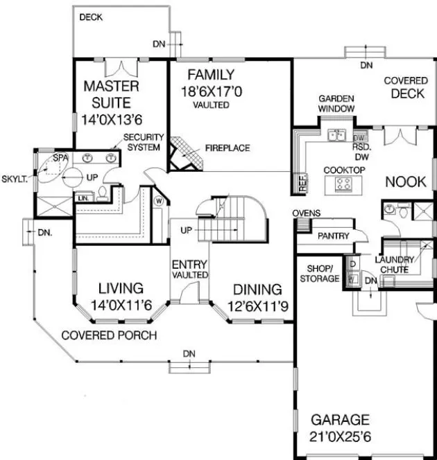 Main Floor Plan for House Plan #167143