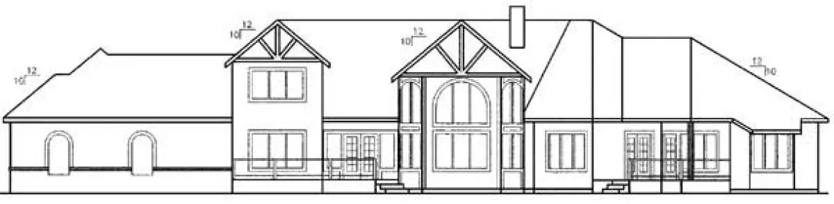 Rear Elevation for House Plan #162243