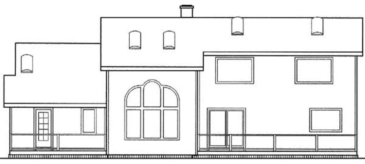 Rear Elevation for House Plan #163243