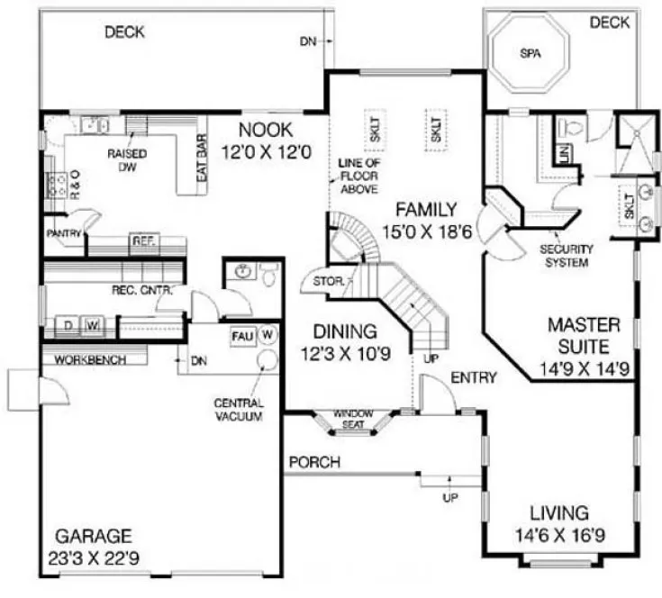 Main Floor Plan for House Plan #163243