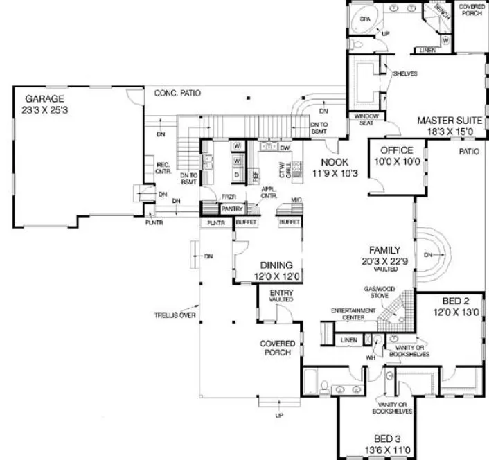 Main Floor Plan for House Plan #164243