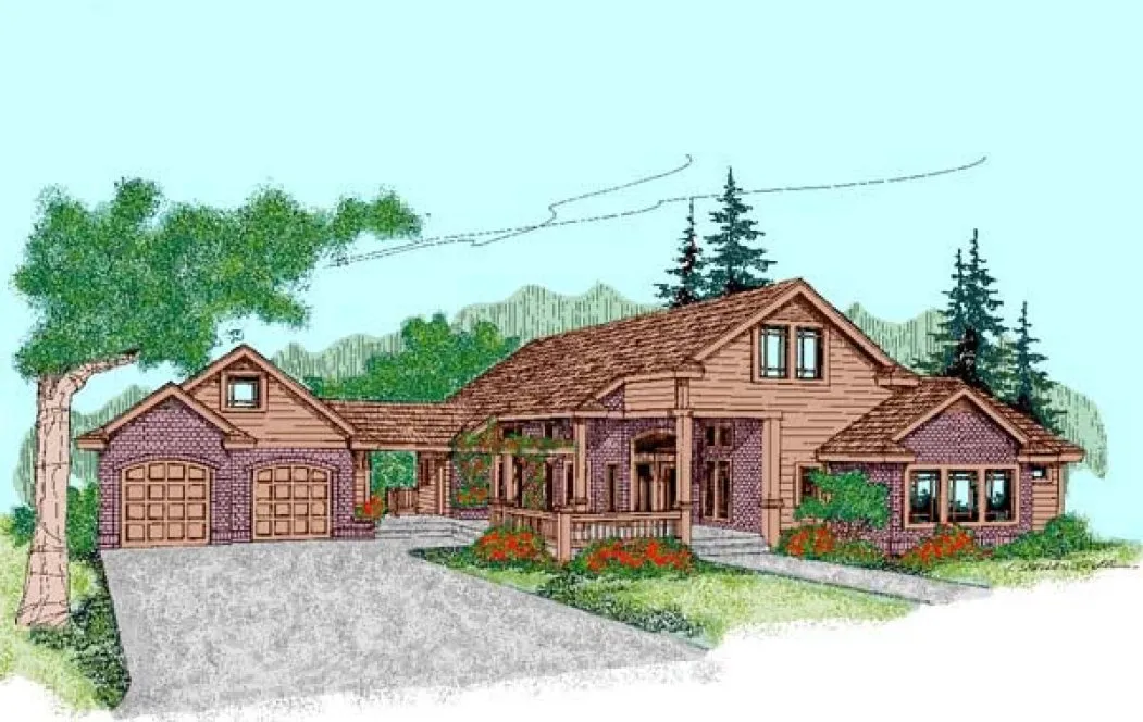 Full Rendering for House Plan #164243