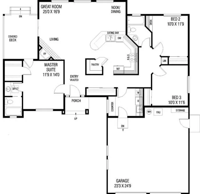 Main Floor Plan for House Plan #161405