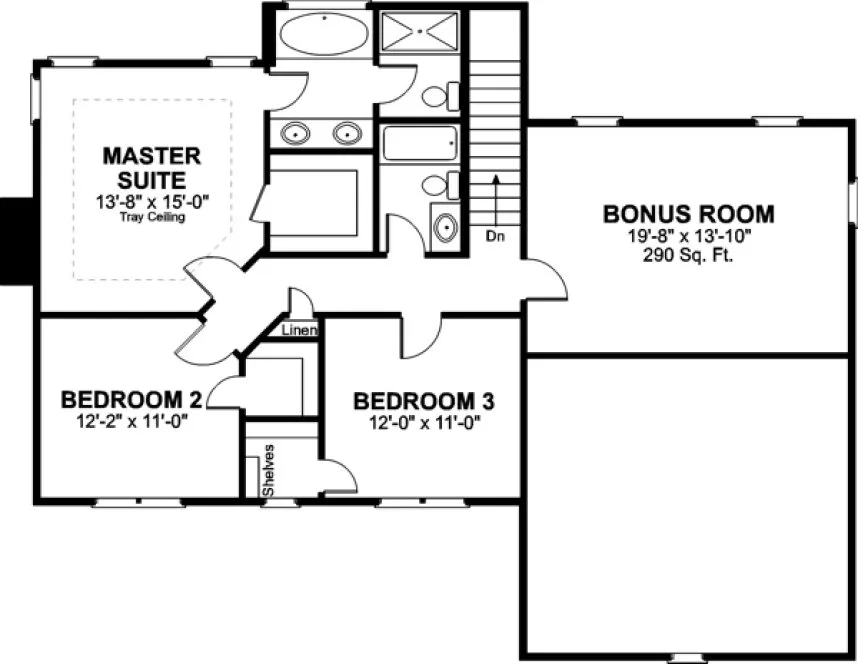 Second Floor Plan for House Plan #276161
