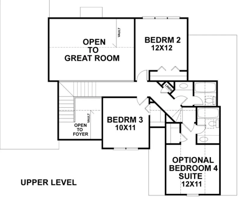 Second Floor Plan for House Plan #274181