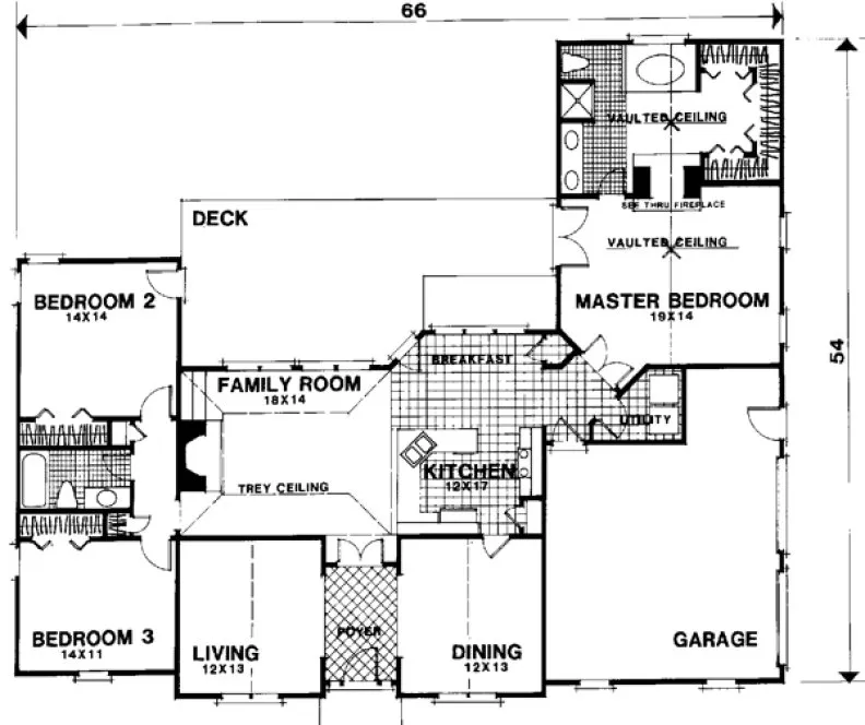 Main Floor Plan for House Plan #276002