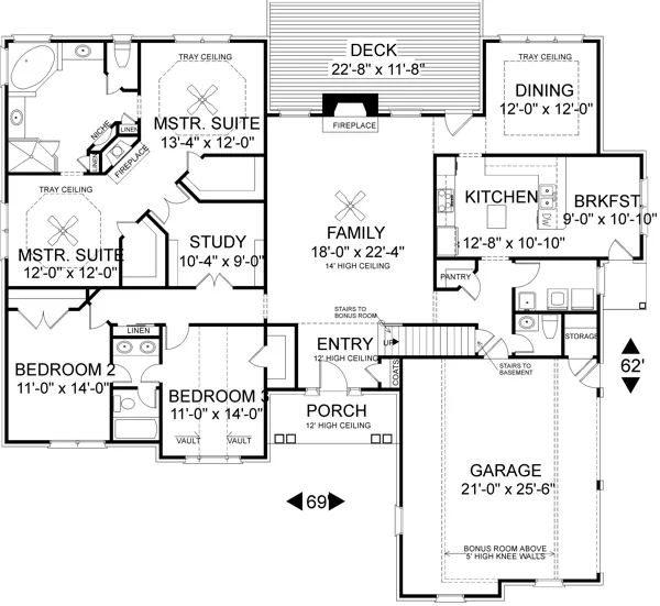 Main Floor Plan for House Plan #276132
