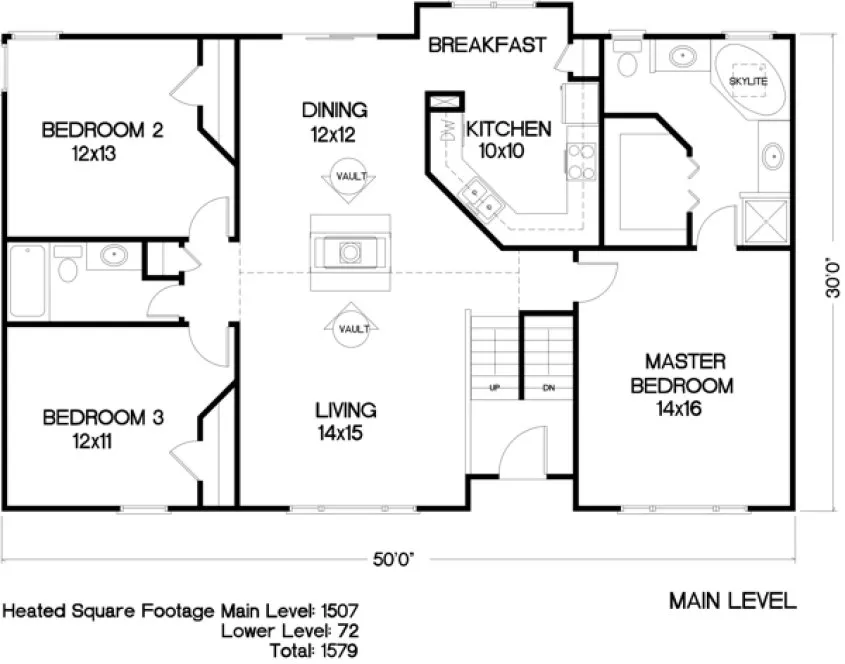 Main Floor Plan for House Plan #270151