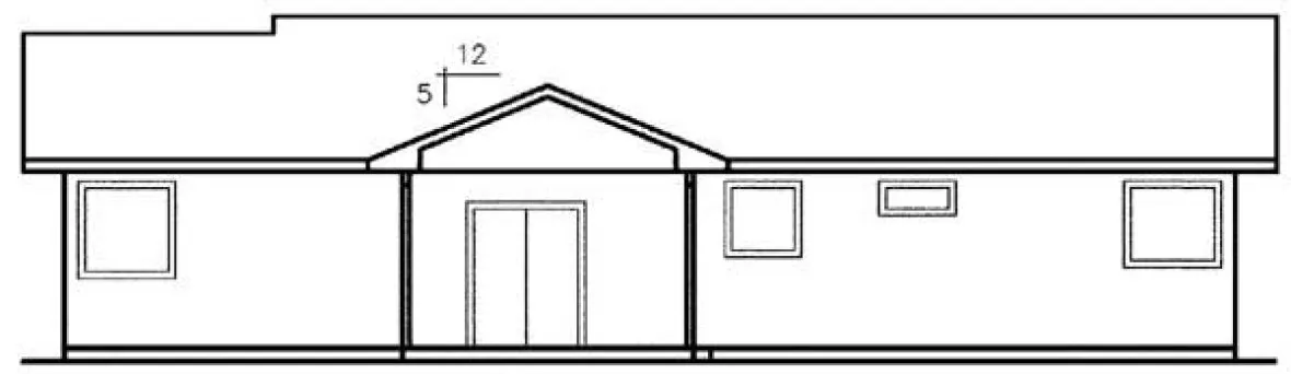 Rear Elevation for House Plan #167153