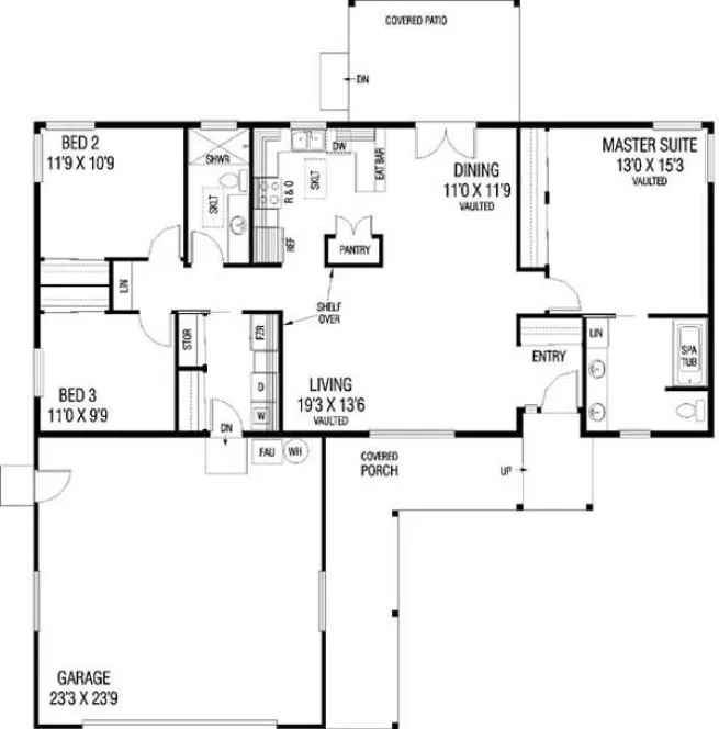 Main Floor Plan for House Plan #167153