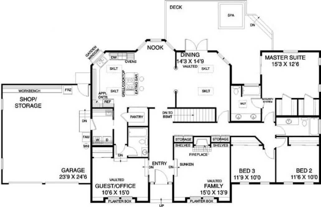 Main Floor Plan for House Plan #168153