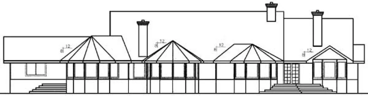 Rear Elevation for House Plan #169953