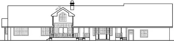 Rear Elevation for House Plan #161308
