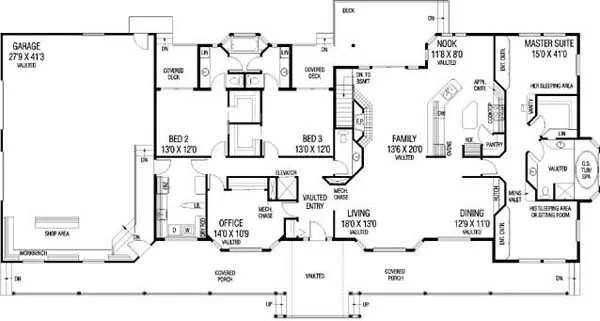 Main Floor Plan for House Plan #161308