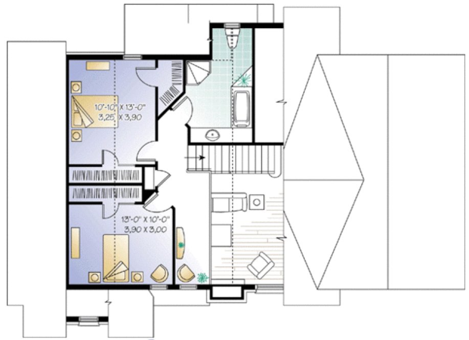 Second Floor Plan for House Plan #143293