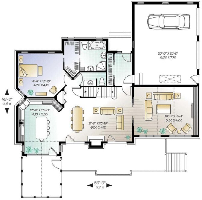 Main Floor Plan for House Plan #145293