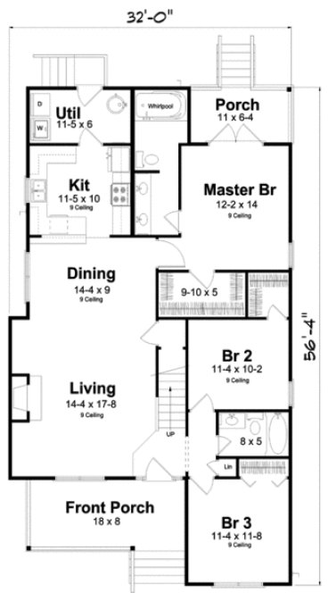 Main Floor Plan for House Plan #254004
