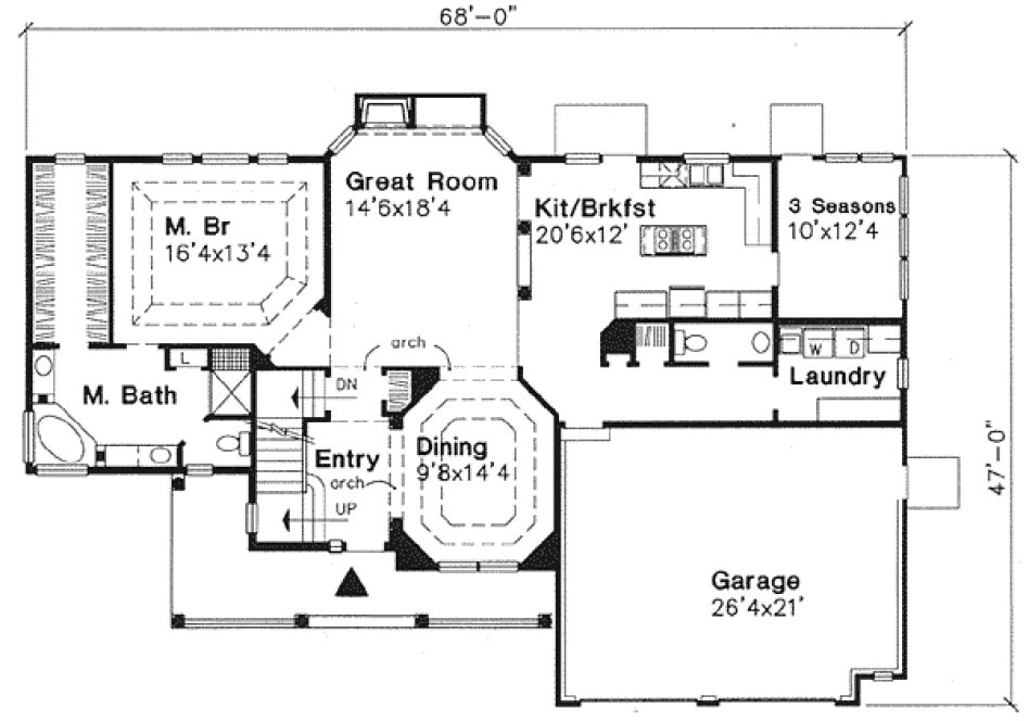 Main Floor Plan for House Plan #299105