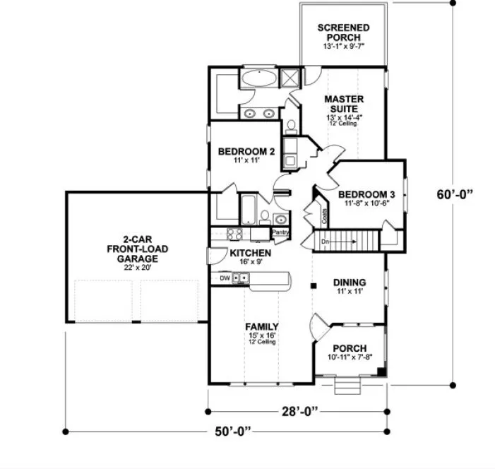 Main Floor Plan for House Plan #277021