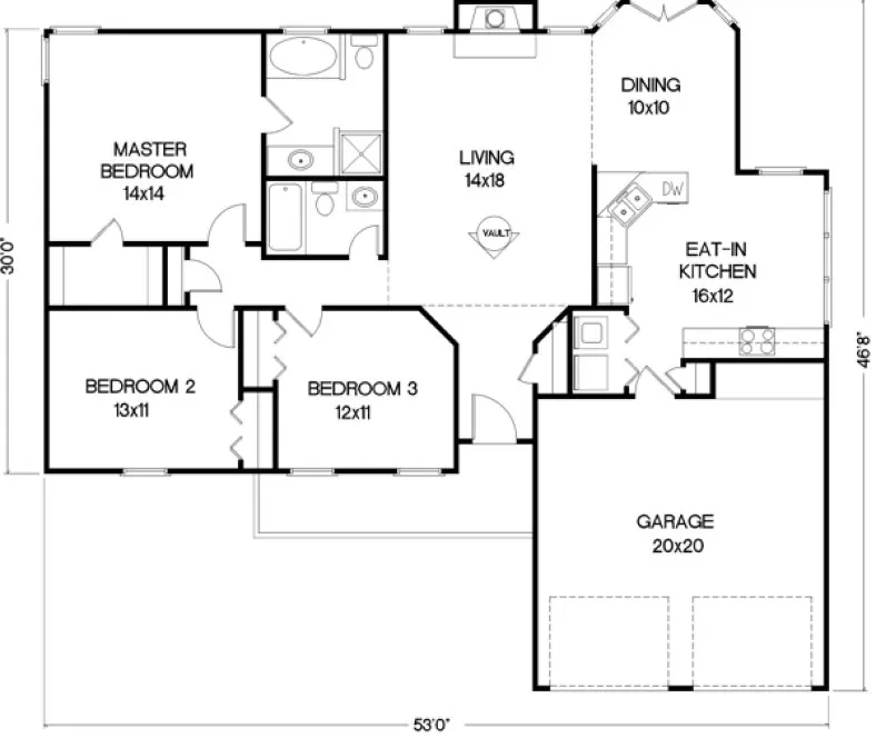 Main Floor Plan for House Plan #273141