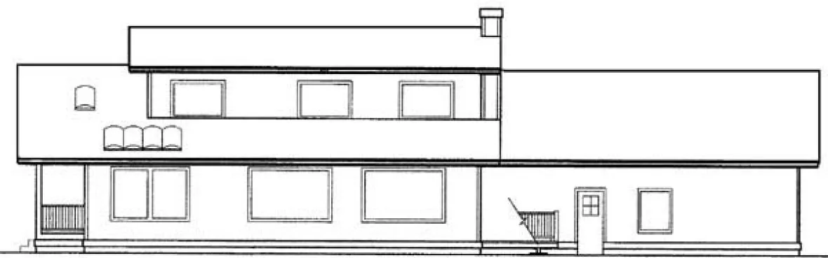 Rear Elevation for House Plan #164163