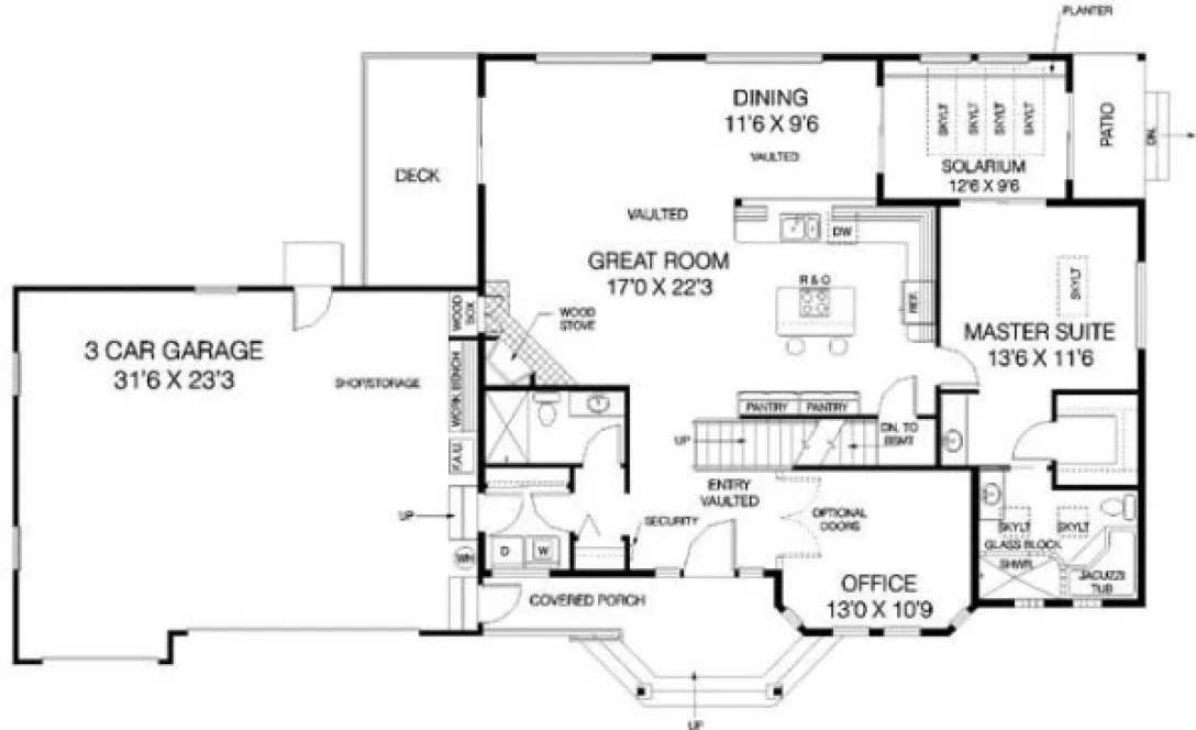 Main Floor Plan for House Plan #164163