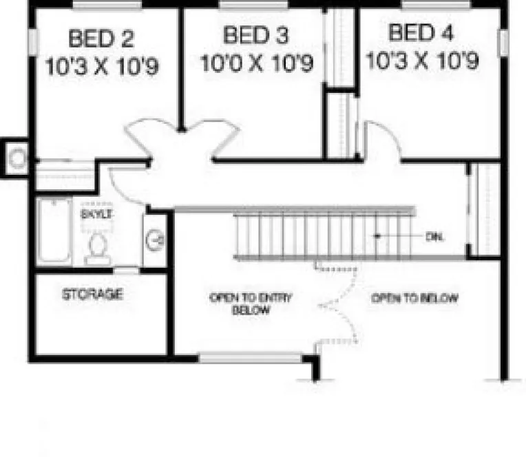 Second Floor Plan for House Plan #164163