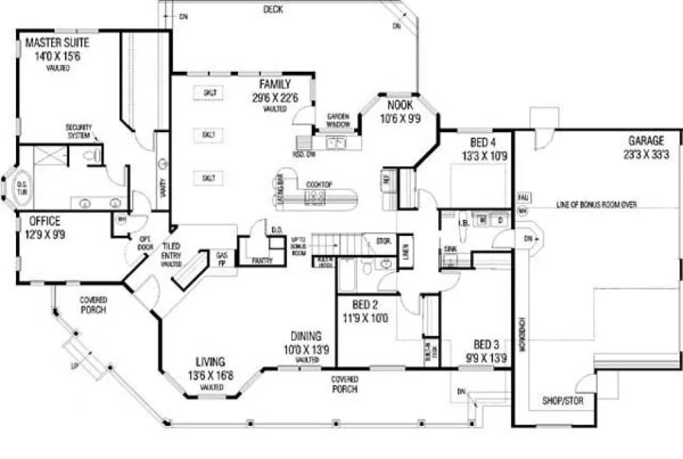 Main Floor Plan for House Plan #163073