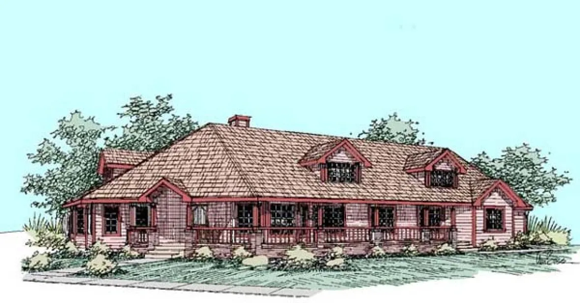 Full Rendering for House Plan #163073
